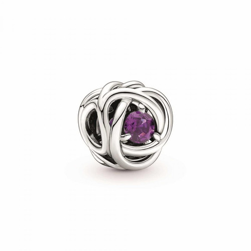 Pandora - Charm argent Pandora moments Rose  Ajourée & cristaux violet - Bijoux charms violet